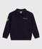 Kinder-Sweatshirt im Polo-Stil aus einfarbiger Baumwolle blau SMOKING