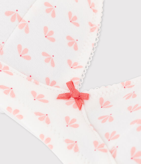 Gepolsterter Mädchen-BH mit Print weiss ECUME/rosa VENUS/ MULTICO