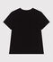 Damen T-Shirt Le Droit aus einfarbiger Baumwolle schwarz BLACK