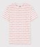 Eng anliegendes T-Shirt mit Rundhalsausschnitt aus Bio-Baumwolle Damen weiss MARSHMALLOW/rot TERKUIT