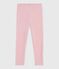Kinder-Leggings aus einfarbiger Wolle und Baumwolle rosa JOLI