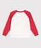 Kinder-Sweatshirt aus bedruckter Baumwolle rot MARSHMALLOW/ SPI