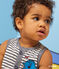 Baby-Kurzoverall Monsieur Madame aus Baumwolle weiss MARSHMALLOW/blau SMOKING