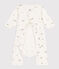 Baby-Bodyjama aus Baumwolle weiss MARSHMALLOW/weiss MULTICO