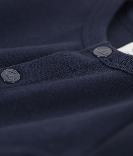 Baby-Cardigan aus dickem, einfarbigem Jersey blau SMOKING