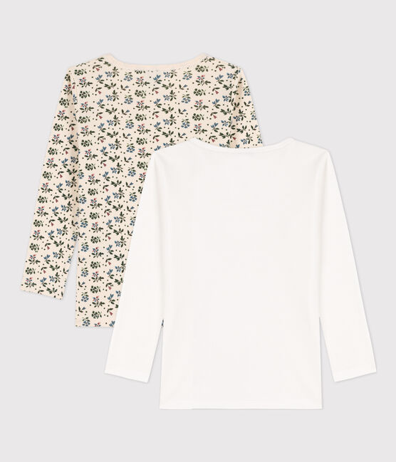 2er-Set langärmelige T-Shirts mit Blumenmotiv für Mädchen variante 2