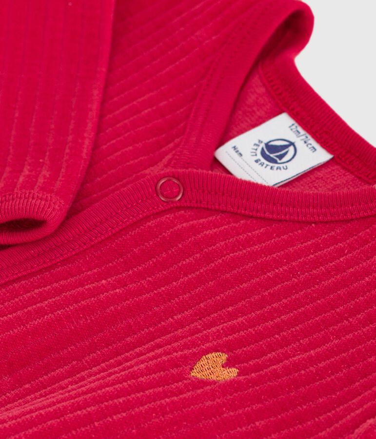 Strampler aus einfarbigem Nicki rot