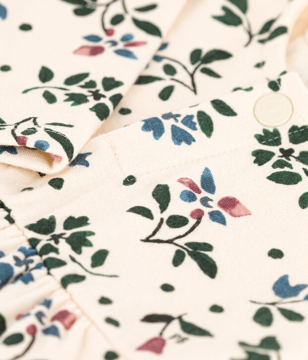 Lang&auml;rmeliges gebl&uuml;mtes Babykleid aus Doppeljersey naturfarben/vielfarbig