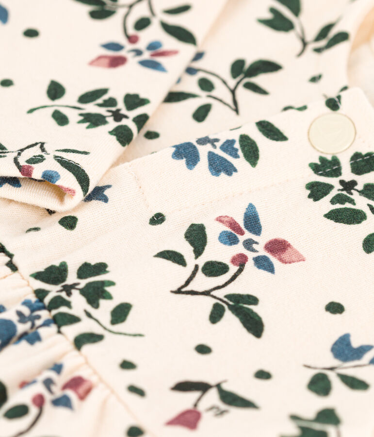 Lang&auml;rmeliges gebl&uuml;mtes Babykleid aus Doppeljersey naturfarben/vielfarbig