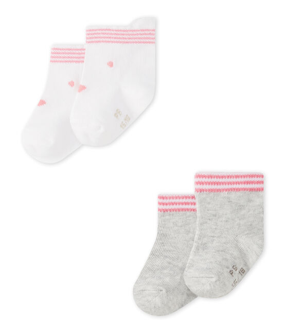 Unisex-Baby-Socken im 2er-Set weiss LOT