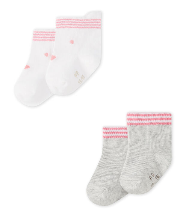 Unisex-Baby-Socken im 2er-Set weiss