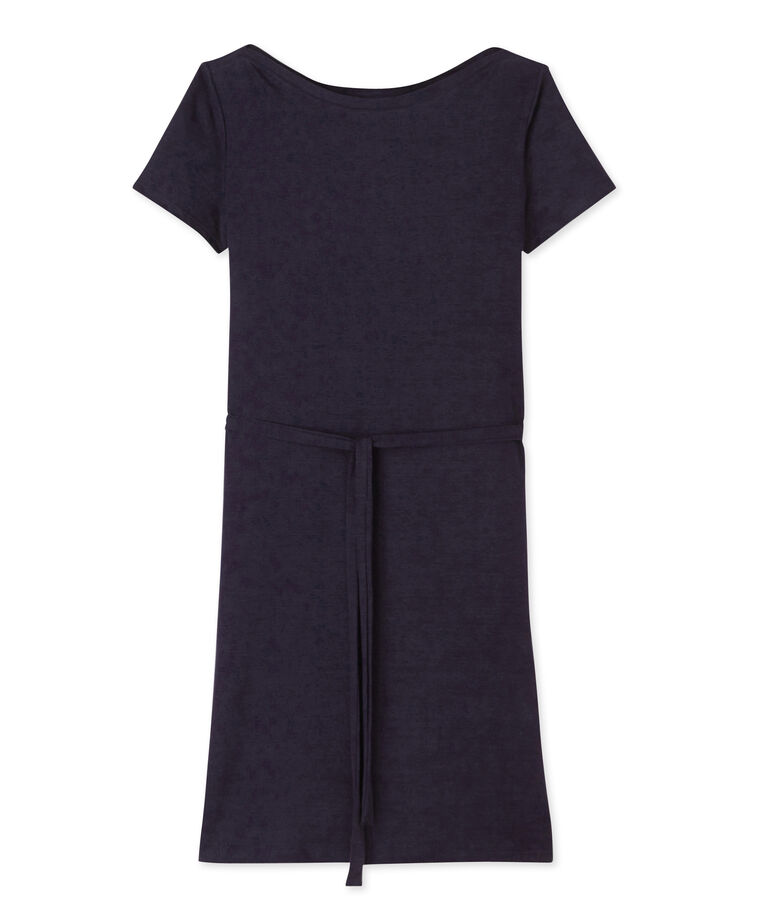 Damen-Kleid aus Leinen blau SMOKING