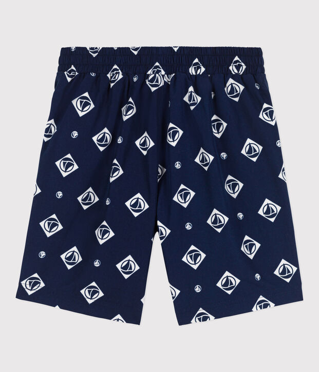 Bedruckte Kinder-Badeshorts aus recyceltem Material f&uuml;r Jungen blau/naturfarben