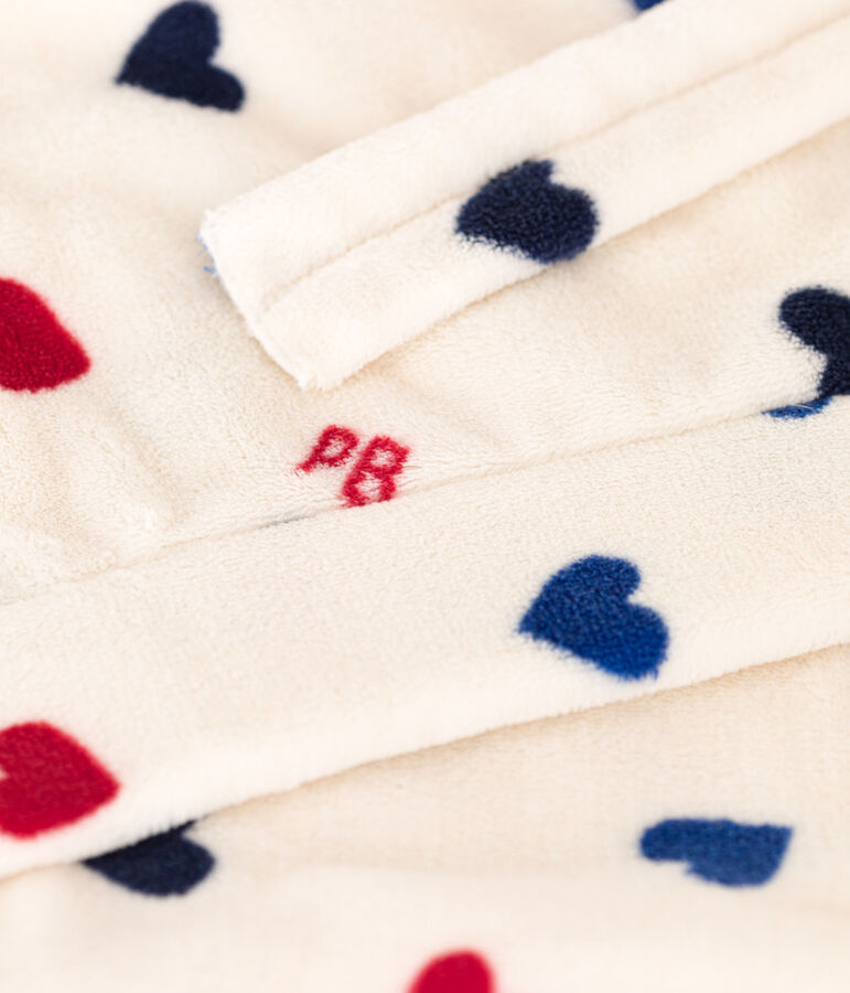 Morgenmantel aus Fleece naturfarben/vielfarbig