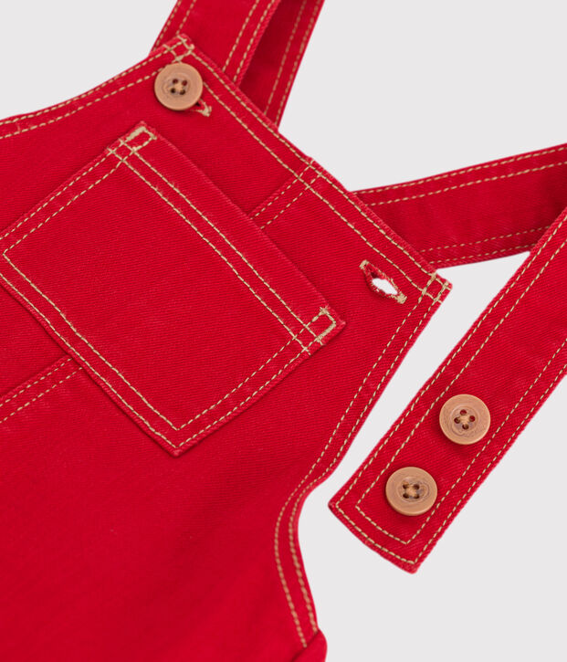 Lange Baby-Latzhose aus Denim rot