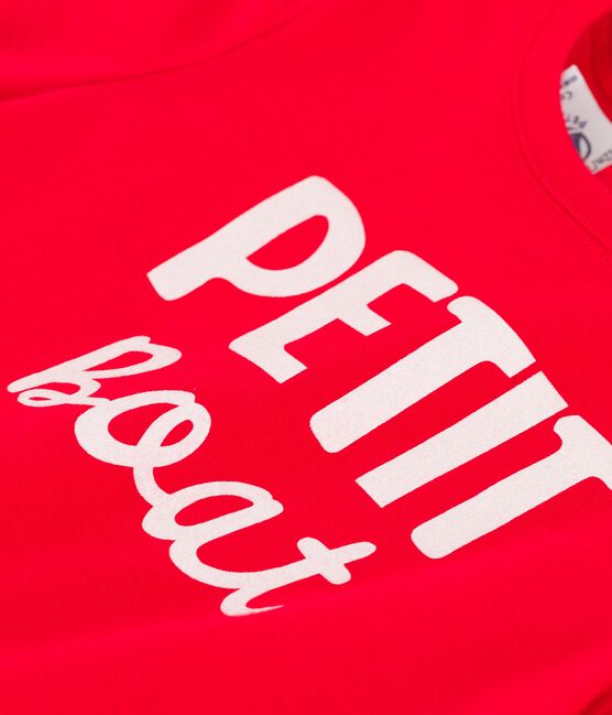 Kurzärmeliges Baby-T-Shirt aus Baumwolle mit Motiv rot PEPS