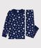 Kinderpyjama aus Baumwolle mit Sternenmuster blau MEDIEVAL/weiss MARSHMALLOW