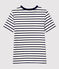 T-Shirt L’ICONIQUE aus Baumwolle mit rundem Ausschnitt für Damen weiss MARSHMALLOW/blau SMOKING