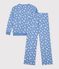 Damen-Pyjama aus Baumwolle mit Herzmotiv blau/weiss