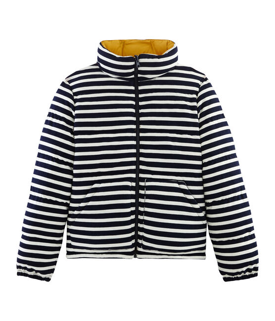 Wendbare Damen-Jacke beige COQUILLE/blau SMOKING/ MULTICO
