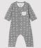Baby-Langoverall mit Jacquard-Muster und Igel-Motiv aus Doppeljersey grau SUBWAY/weiss MARSHMALLOW