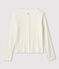 Einfarbiger Cardigan aus Baumwolle/Leinen Damen weiss MARSHMALLOW