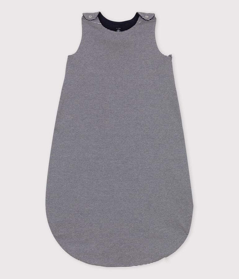 Leichter Babyschlafsack aus Baumwolle blau/weiss