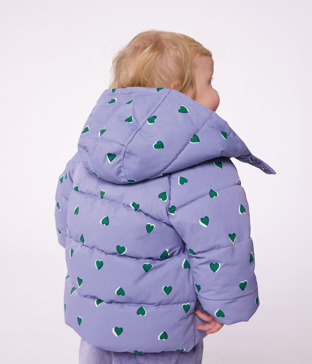 Baby-Winterjacke aus Polyester mit Tiermotiv violett/vielfarbig