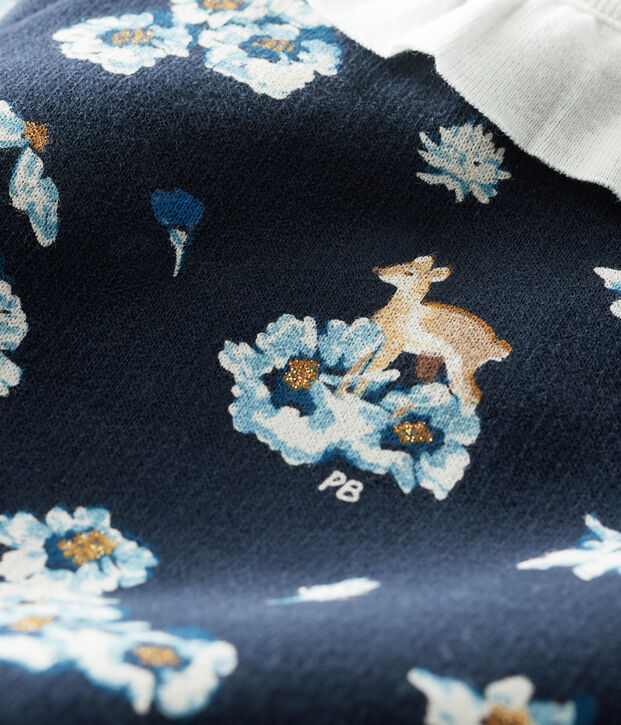 Lang&auml;rmeliges bedrucktes Kleid f&uuml;r Baby M&auml;dchen blau/vielfarbig