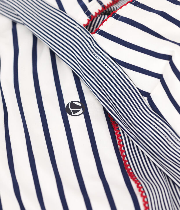 Damen-Bikini mit Streifen weiss/blau