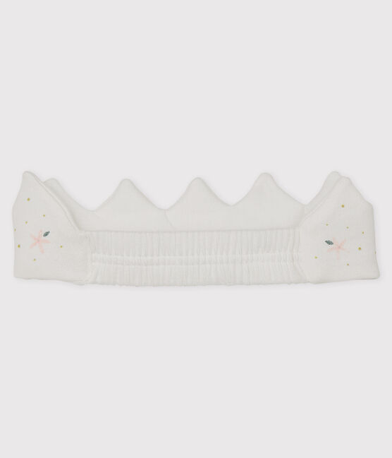 Baby-Haarband aus Rippstrick für Mädchen weiss MARSHMALLOW
