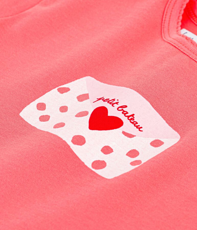 Kurz&auml;rmeliges Baby-T-Shirt aus Baumwolle mit Motiv rosa