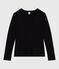 Langärmeliges Damen-T-Shirt L’Iconique aus Baumwolle mit Lochstickerei schwarz BLACK