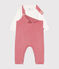 Baby-Set Latzhose aus Nicki rosa ROSEWOOD