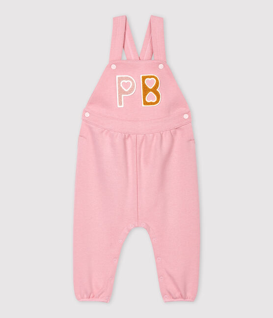 Baby-Latzhose aus Molton. rosa CHARME