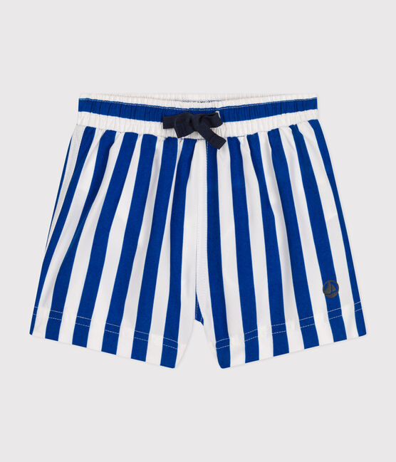 Baby-Badeshorts weiss MARSHMALLOW/blau SURF