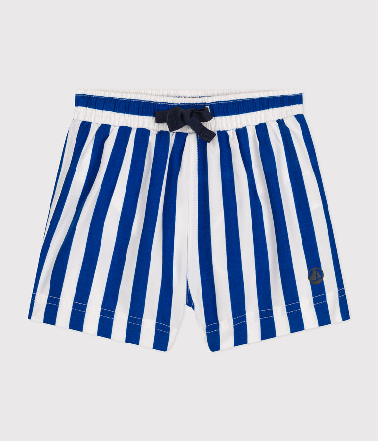 Baby-Badeshorts weiss/blau