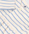 Langärmeliges Babykleid aus Baumwolle mit Marinestreifen weiss AVALANCHE/ SKY CHINE