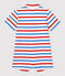 Baby-Kurzoverall aus dickem Jersey weiss MARSHMALLOW/weiss MULTICO