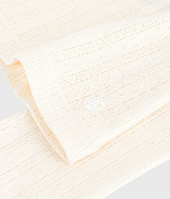 Langärmeliges Damen-T-Shirt L’Iconique aus Baumwolle mit Lochstickerei naturfarben MILK