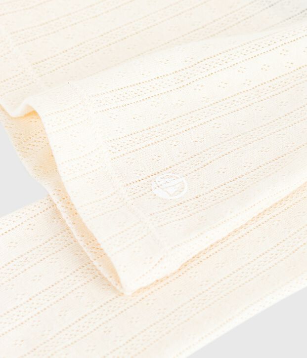 Lang&auml;rmeliges Damen-T-Shirt L&rsquo;Iconique aus Baumwolle mit Lochstickerei MILK