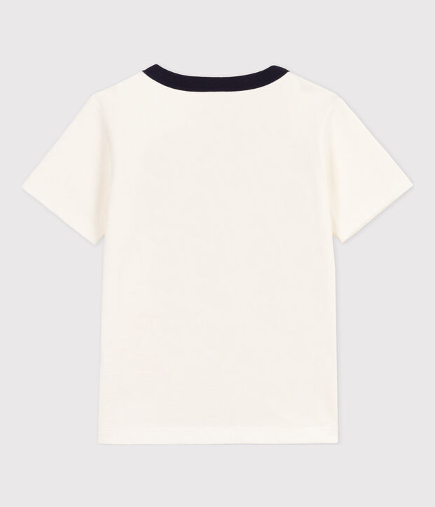Kurz&auml;rmeliges Kinder-T-Shirt aus Baumwolle f&uuml;r Jungen weiss