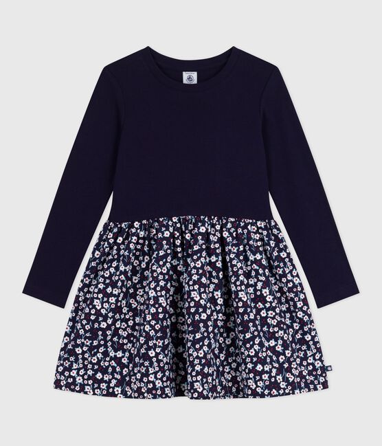 Langärmeliges Kinderkleid aus Baumwolle blau SOIR/ MULTICO