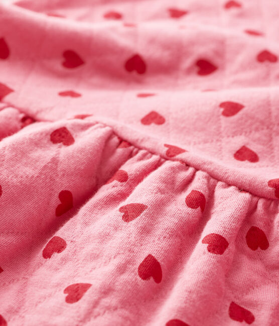 Langärmeliges Baby-Kleid für Mädchen rosa CHEEK/rot TERKUIT