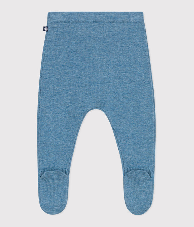 Baby-Hose aus Woll- und Baumwollstrick blau