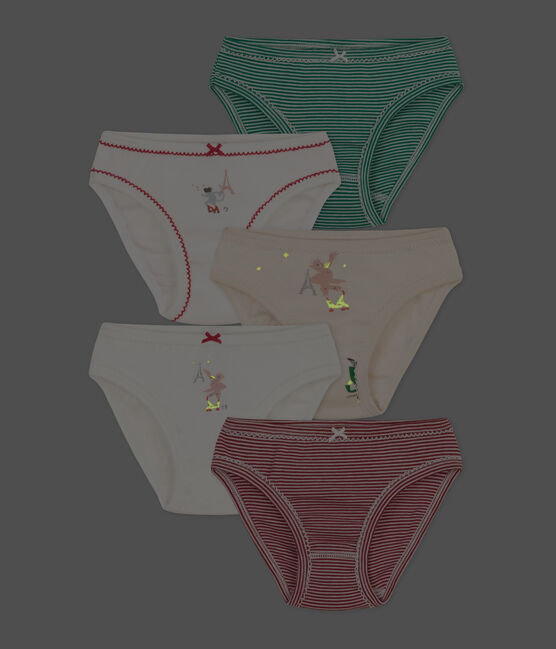 5er-Set Slips aus Baumwolle für Mädchen variante 1