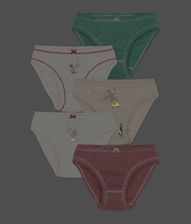 5er-Set Slips aus Baumwolle f&uuml;r M&auml;dchen vielfarbig