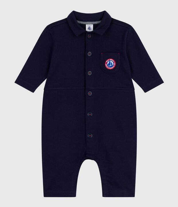 Langer Baby-Overall aus einfarbiger Baumwolle im Tankwart-Stil SOIR