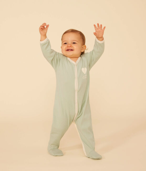 Baby-Strampler aus Baumwolle grün HERBIER
