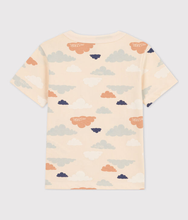 Kurz&auml;rmeliges bedrucktes Kinder-T-Shirt f&uuml;r Jungen naturfarben/vielfarbig